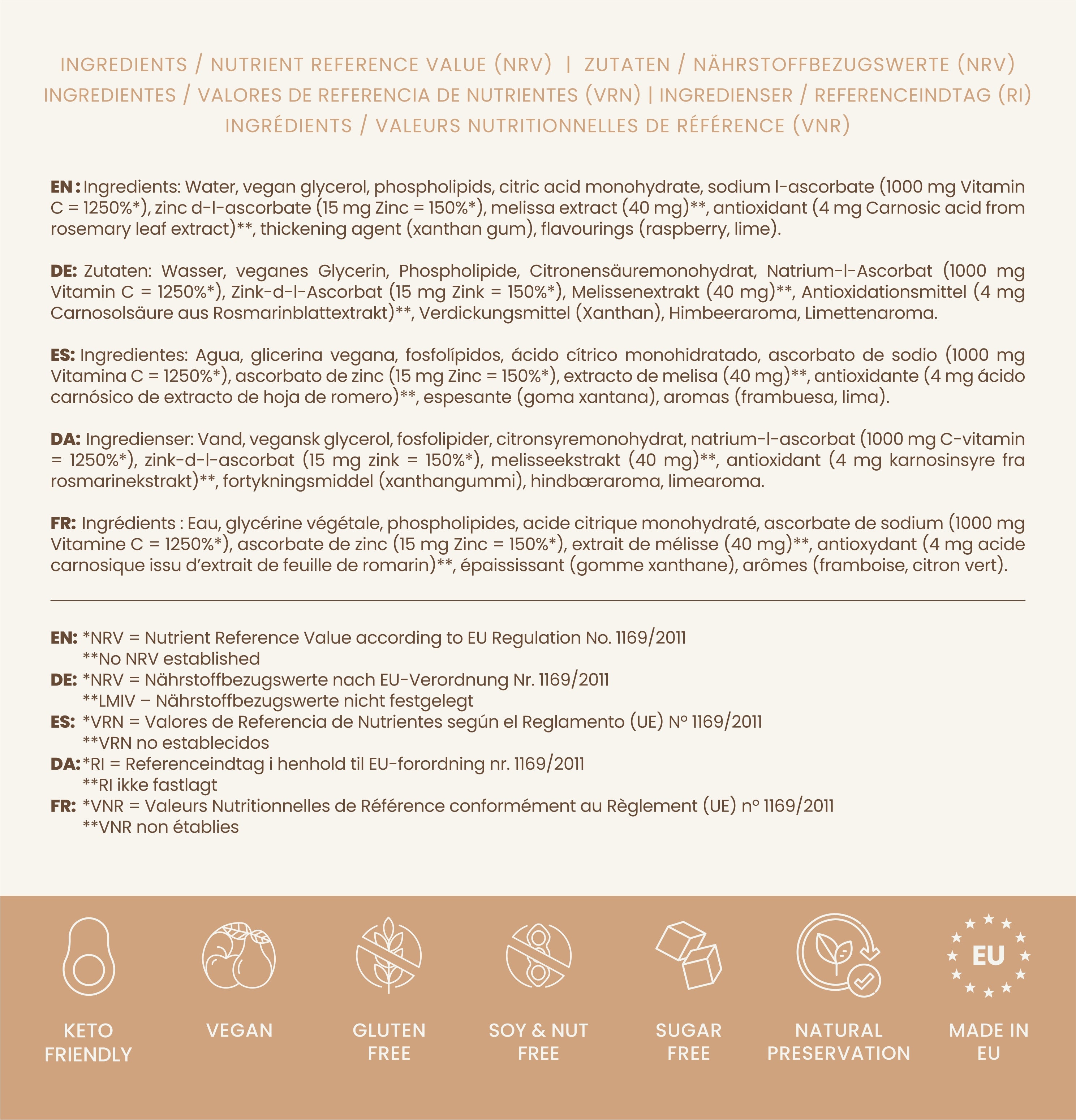 Liposomalt C-vitamin med Zink og Citrusbioflavonoider